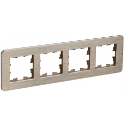BRITE Рамка 4 поста РУ-4-1-Бр металл шампань RE AL IEK