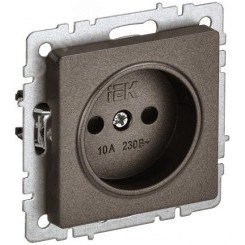 BRITE Розетка 1 пост без заземления с защитными шторками 10А РСш10-2-БрТБ темная бронза IEK BRITE Розетка 1 пост без заземления с защитными шторками 10А РСш10-2-БрТБ темная бронза IEK