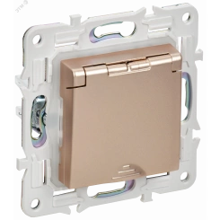 SKANDY Розетка 1-местная с заземлением с защитными шторками и крышкой 16А IP44 SK-R11Sa песочный IEK SKANDY Розетка 1-местная с заземлением с защитными шторками и крышкой 16А IP44 SK-R11Sa песочный IEK