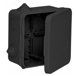 Коробка расп. КМ41256 100х100х50мм о/к IP54 8 вв. черная Коробка расп. КМ41256 100х100х50мм о/к IP54 8 вв. черная