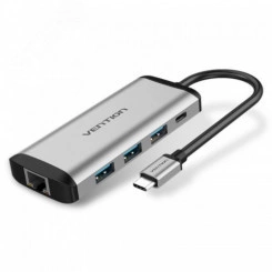 Хаб USB-C M на 3 порта OTG USB 3.0, RJ45, PD