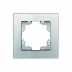 Рамка одноместная горизонтальная Афина серебро (еврослот) Рамка одноместная горизонтальная Афина серебро (еврослот)