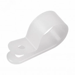 Скоба кабельная белая под винт REXANT 20мм упаковка (50 шт/уп) Скоба кабельная белая под винт REXANT 20мм упаковка (50 шт/уп)