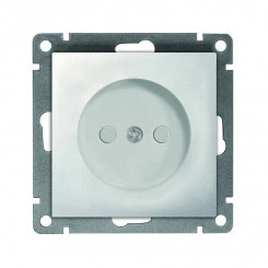Розетка одноместная UNIVersal серия Афина б/з, с/у, з/ш, 16А, 220В, серебро (еврослот), механизм Розетка одноместная UNIVersal серия Афина б/з, с/у, з/ш, 16А, 220В, серебро (еврослот), механизм