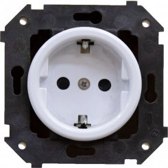 Розетка Шедель с заземлением (скрытый монтаж), Белый Розетка Шедель с заземлением (скрытый монтаж), Белый