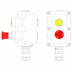 Пост управления взрывонепроницаемый из алюминия LCSD-02-B-MB-L1Y(220)x1-P6E(11)x1-PBMB-ANP15BMB