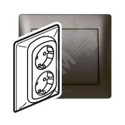 Galea Life Розетка с заземлением 2х2К+З темная бронза Galea Life Розетка с заземлением 2х2К+З темная бронза