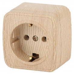 Розетка 2P+E Schuko, 16A-250В, ОУ, Polo, сосна, 3-202-11 Розетка 2P+E Schuko, 16A-250В, ОУ, Polo, сосна, 3-202-11