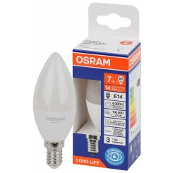 Лампа светодиодная LED 7Вт Е14 4000К 600Лм свеча 220В (замена 60Вт) OSRAM Лампа светодиодная LED 7Вт Е14 4000К 600Лм свеча 220В (замена 60Вт) OSRAM