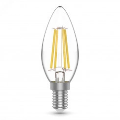 Лампа светодиодная филаментная LED 4 Вт 480 лм 4000К свеча нейтральный E14 AC 230В IP20 Basic Gauss Лампа светодиодная филаментная LED 4 Вт 480 лм 4000К свеча нейтральный E14 AC 230В IP20 Basic Gauss