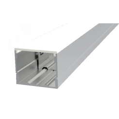 Профиль алюминиевый для LED ленты AC230V накладной 2440х20х20 мм (максимальная ширина ленты 14,9 мм) c рассеивателем опал и комплектом стальных монтажных скоб (8 шт.)