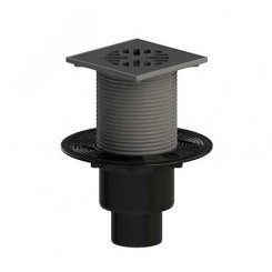 Трап вертикальный регулируемый ТП-310Р для внутренней канализации 110 мм, с чугунной решёткой 15х15 см и гидрозатвором Трап вертикальный регулируемый ТП-310Р для внутренней канализации 110 мм, с чугунной решёткой 15х15 см и гидрозатвором