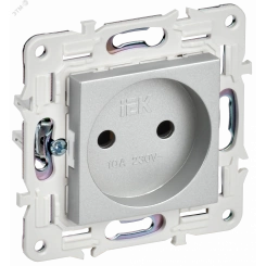 SKANDY Розетка без заземления без защитных шторок 10А SK-R02S серебряный IEK SKANDY Розетка без заземления без защитных шторок 10А SK-R02S серебряный IEK