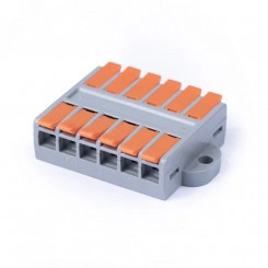 Клемма соединительная универсальная проходная 6 полюсов с рычагом 0.5-6.0 (1шт) Клемма соединительная универсальная проходная 6 полюсов с рычагом 0.5-6.0 (1шт)