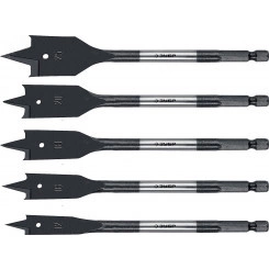 Набор сверл перовых по дереву, хвостовик HEX 1/4'' 5 шт, 12-16-18-20-25мм