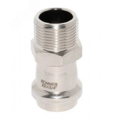 Соединитель нержавеющая сталь 22 х 3/4' НР, пресс Соединитель нержавеющая сталь 22 х 3/4' НР, пресс