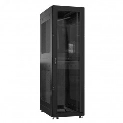 Шкаф серверный 42U 800х1200 передняя дверь: стекло IP41. задняя дверь: двустворчатая глухой металл IP51. боковые панели: перфорированные. цвет: черный RAL9005 