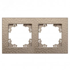 Рамка фактурная 2 поста универсальная UNIVersal Афина шампань (еврослот) Рамка фактурная 2 поста универсальная UNIVersal Афина шампань (еврослот)