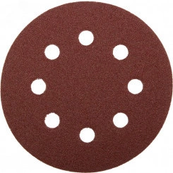 Круг шлифовальный ''Мастер'' универсальный, из абразивной бумаги на велкро основе, 8 отверстий, Р60, 125мм, 5шт Круг шлифовальный ''Мастер'' универсальный, из абразивной бумаги на велкро основе, 8 отверстий, Р60, 125мм, 5шт