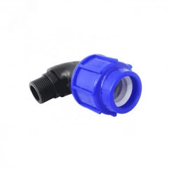 Отвод компрессионный ПЭ НР Дн 50х1 1/2'х90гр напорный Отвод компрессионный ПЭ НР Дн 50х1 1/2'х90гр напорный