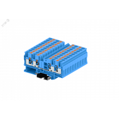 Клемма TP 2-2 проходная Push-in, сечение 6 мм. кв., синяя