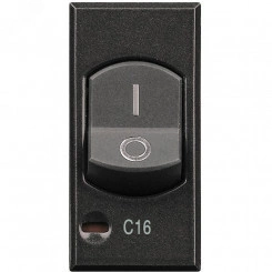 Axolute Выключатель 2п термомагнитный с индикатором защиты 1 полюса 16А 3000А 127/230В~ антрацит Axolute Выключатель 2п термомагнитный с индикатором защиты 1 полюса 16А 3000А 127/230В~ антрацит