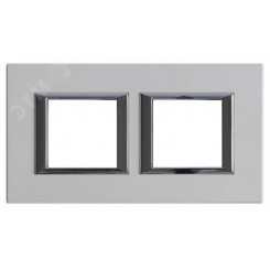 Axolute Рамка прямоугольная горизонтальная 2x2 модуля серебро