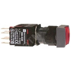 Кнопка 16мм 12-24В красная с подсветкой