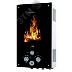 Водонагреватель газовый Edisson Flame F 20 GD Костер 10 л/мин с электророзжигом, душ.насадка