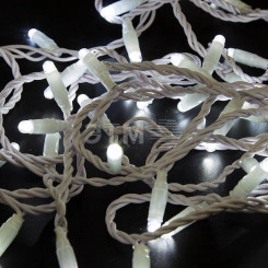 Гирлянда профессиональная Нить 10м, с эффектом мерцания, белый ПВХ, 24В, цвет: Белый Гирлянда профессиональная Нить 10м, с эффектом мерцания, белый ПВХ, 24В, цвет: Белый