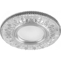 Светильник ИВО-50w G5.3 со светодиодной подсветкой 4000К хром со стеклом Светильник ИВО-50w G5.3 со светодиодной подсветкой 4000К хром со стеклом