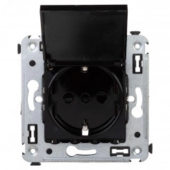 Avanti Розетка с крышкой в стену, 2P+E, ''Черный квадрат'' Avanti Розетка с крышкой в стену, 2P+E, ''Черный квадрат''