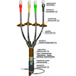 Муфта кабельная концевая 1КНТпН-4х(16-25) с наконечниками болтовыми