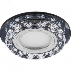 Светильник ИВО-50w G5.3 со светодиодной подсветкой 4000К прозрачное с черным стеклом Светильник ИВО-50w G5.3 со светодиодной подсветкой 4000К прозрачное с черным стеклом