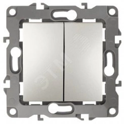 Выключатель двойной, 10АХ-250В, Эра12, перламутр,12-1104-15 Выключатель двойной, 10АХ-250В, Эра12, перламутр,12-1104-15