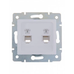 KARINA Розетка телефонная двойная евро белая (10шт/120шт)