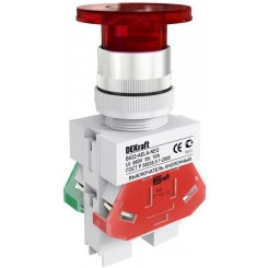 Выключатель кнопочный "Грибок" AELA ВК-22 d22мм 220В неон красн. SchE 25030DEK