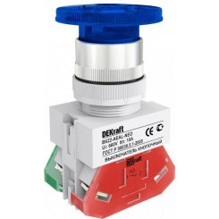 Выключатель кнопочный "Грибок" AEAL ВК-22 d22мм с фиксацией син. SchE 25036DEK