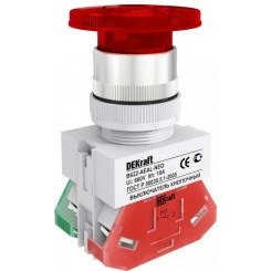 Выключатель кнопочный "Грибок" AEAL ВК-22 d22мм с фиксацией красн. SchE 25034DEK