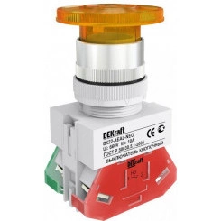 Выключатель кнопочный "Грибок" AEAL ВК-22 d22мм с фиксацией желт. SchE 25035DEK