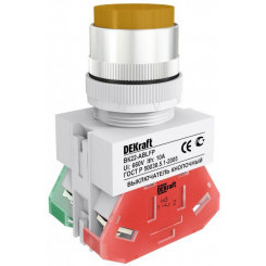 Выключатель кнопочный LED ABFP ВК-22 d22мм 220В с фиксацией желт. SchE 25138DEK
