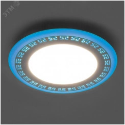 Светильник светодиодный ДВО-9w 4000K 720Лм со светодиодной синей подсветкой белый Светильник светодиодный ДВО-9w 4000K 720Лм со светодиодной синей подсветкой белый