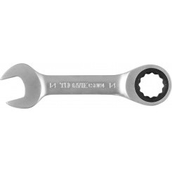 Ключ гаечный комбинированный трещоточный короткий, 14 мм