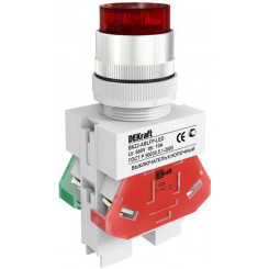 Выключатель кнопочный LED ABFP ВК-22 d22мм 220В с фиксацией красн. SchE 25136DEK
