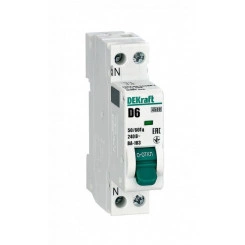 Выключатель автоматический модульный 1+N 6А D 4.5кА ВА-103  SchE 12407DEK