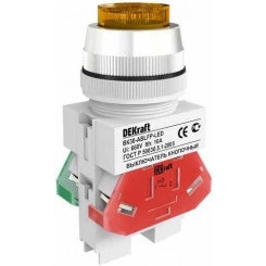 Выключатель кнопочный LED ABLFP ВК-30 d30мм 220В желт. SchE 25049DEK