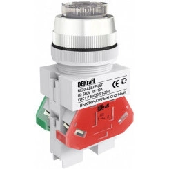 Выключатель кнопочный LED ABLFP ВК-30 d30мм 220В бел. SchE 25050DEK