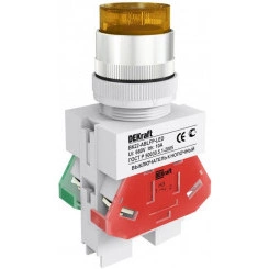 Выключатель кнопочный LED ABLFP ВК-22 d22мм 220В желт. SchE 25028DEK