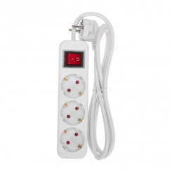 Удлинитель STANDARD 3 гнезда, 1,5 м, 3х1,0 мм2, с/з, с выключателем, белый