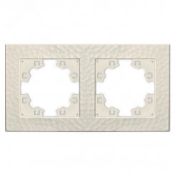 Рамка фактурная 2 поста универсальная UNIVersal Афина слоновая кость (ivory) (еврослот) Рамка фактурная 2 поста универсальная UNIVersal Афина слоновая кость (ivory) (еврослот)